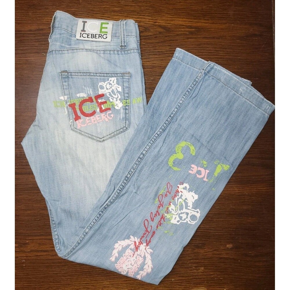 Vintage 2003 Iceberg Joe Cool Y2K Graffiti Jeans 29 - Picture 4 of 10